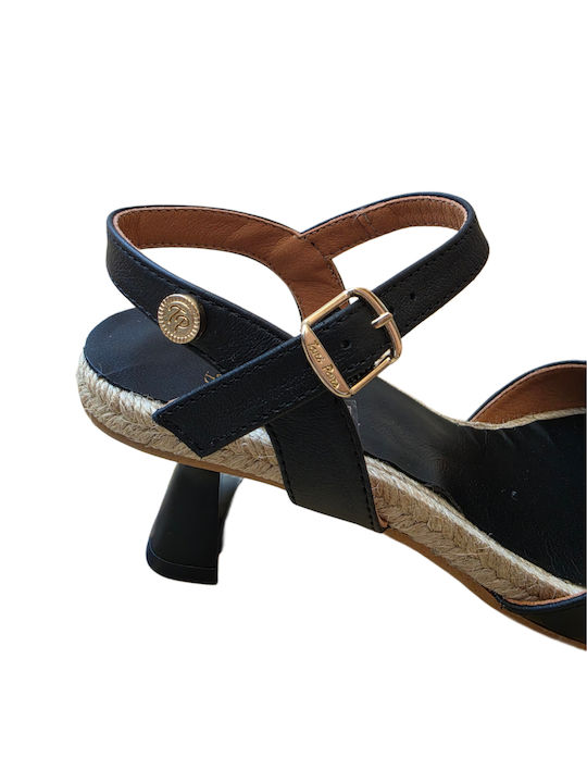 Damen Sandalen Schwarzes Leder