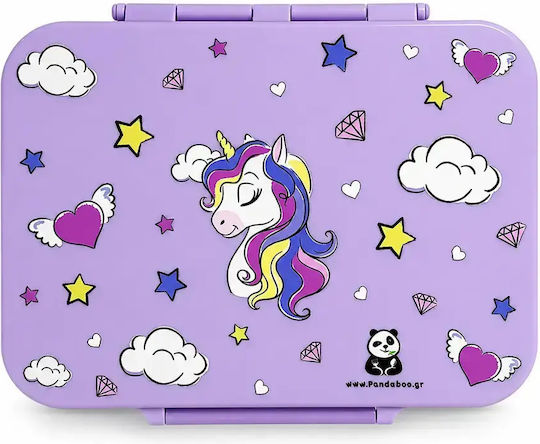 Pandaboo School Insulated Handheld Lunch Bag 0.85 Litre Unicorns Set With 350ml Thermos