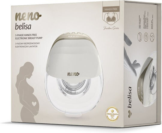 Neno Belisa 3-Phase Безжичен Електрически Едностранен Помпа за кърма с Батерия и Електрическо Захранване Без BPA Бял 150 ml