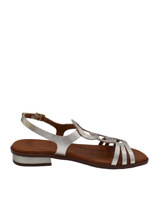 Sandale Casual Damă Din Piele Argintii