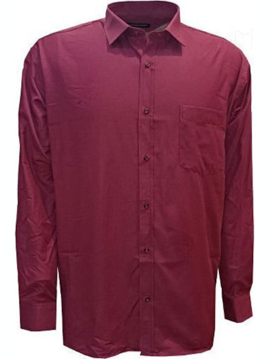 Long Sleeve Cotton Shirt Burgundy