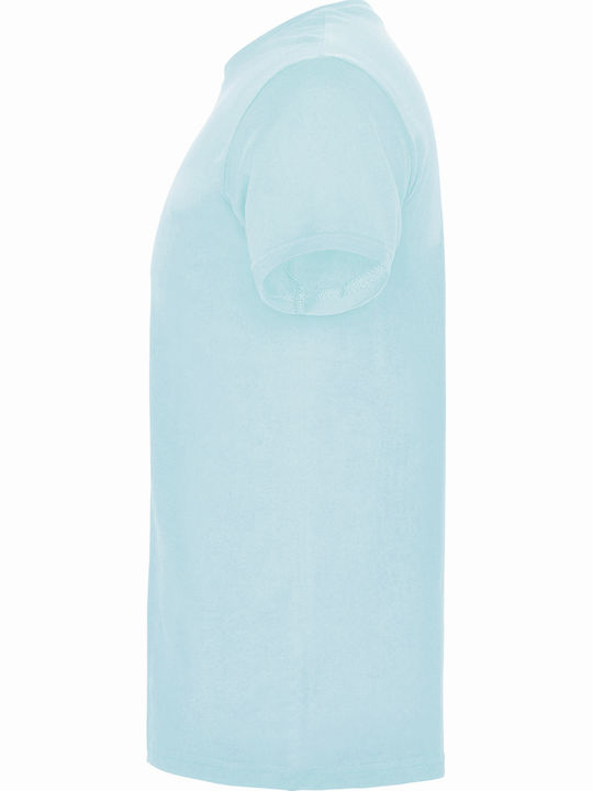 Roly Männer Werbebekleidung Kurzärmeliges T-Shirt in Hellblauer Farbe