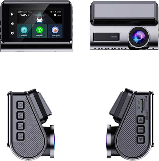iSEN P85 Set Cameră DVR Auto 1440P cu Ecran 3" Wi-Fi, GPS și Cameră Oglindă Spate