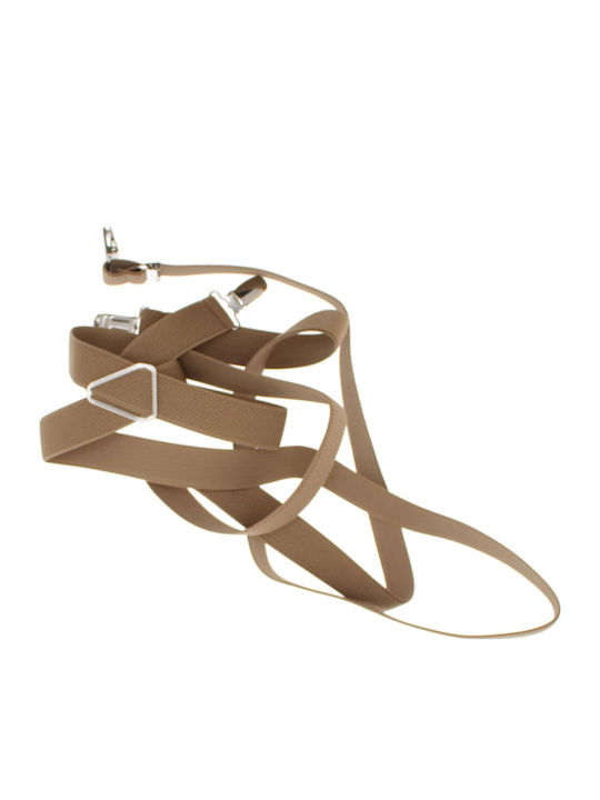Unisex Adult Suspenders Buticcochet Made Elastic Synthetic Material 25 Mm Dark Beige Br517