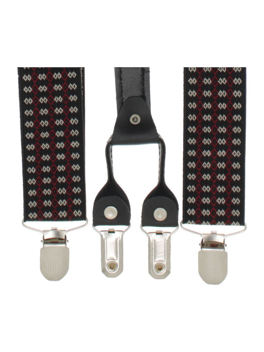 Unisex Adult Suspenders Buticcochet Made From Stretchy Synthetic Fabric 4 Metal Fasteners 35 Mm Multicoloured Br508