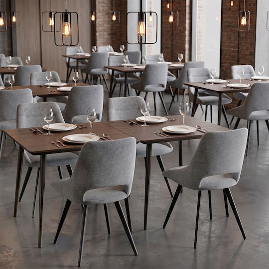 Firenze Dining Chairs with Fabric Upholstery Grey 2 pcs 51x60x81cm
