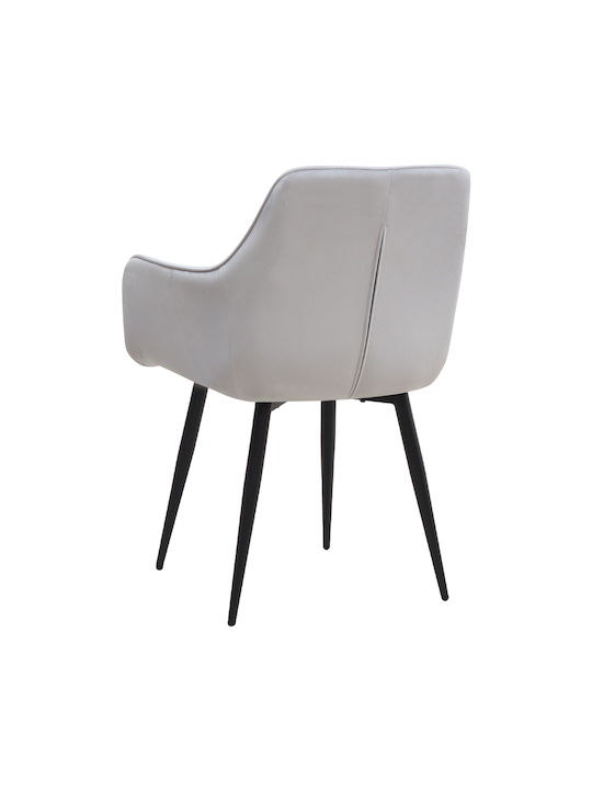 Piero Dining Chairs Velvet Light Grey 2pcs 57x60x85.5cm