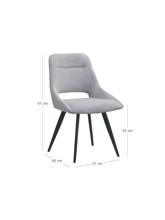 Firenze Dining Chairs with Fabric Upholstery Grey 2 pcs 51x60x81cm