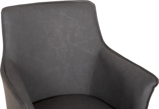 Mell Dining Chairs with Artificial Leather Upholstery Smoky Grey 2 pcs 59x57x85cm