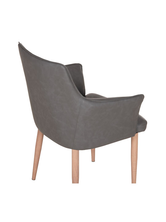 Mell Dining Chairs with Artificial Leather Upholstery Smoky Grey 2 pcs 59x57x85cm