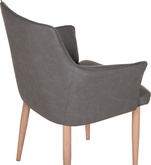 Mell Dining Chairs with Artificial Leather Upholstery Smoky Grey 2 pcs 59x57x85cm