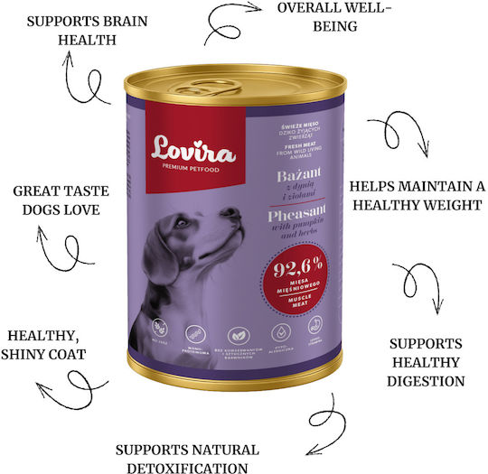 Lovira Wet Dog Food in Cans with Pumpkin and Meat 10x400gr