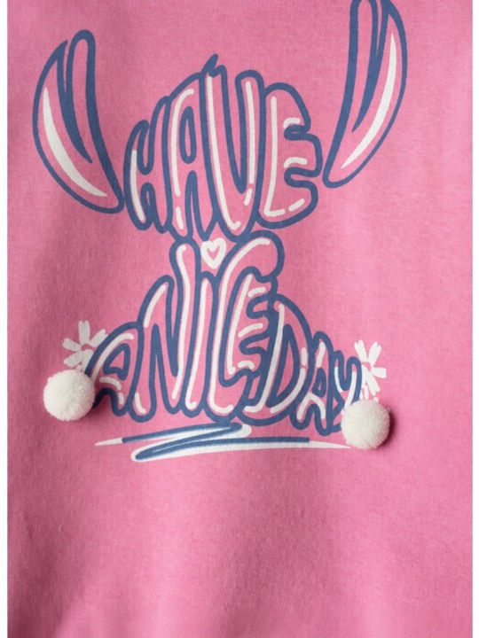 Kids Sweatpants Set With Top Pink-Indigo