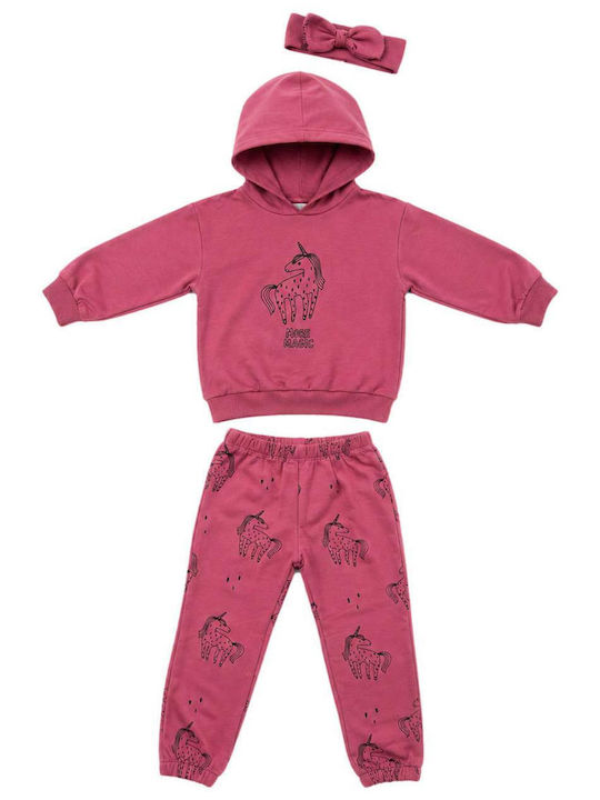 Kinder Sweatpants Set Fuchsie 3 Stück