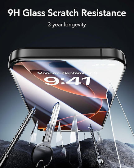 ESR Armorite Ултра-здраво Закалено стъкло iPhone 16 Pro Max Лесен монтаж с тава
