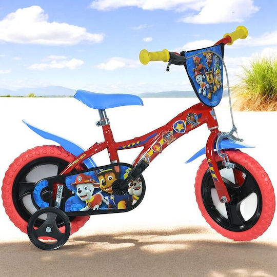Dino Paw Patrol 12" Bicicletă pentru copii BMX Roșu