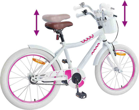 vidaXL Bicicletă Copii De Oraș Albă 18"
