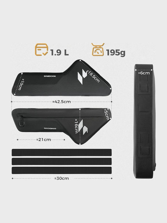 Rockbros Fahrradtasche Rahmen 1.9l Schwarz