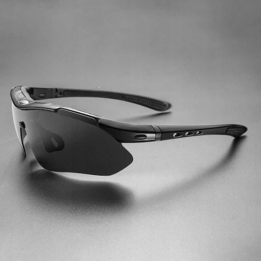 Rockbros Γυαλιά Ποδηλασίας με Μαύρο Σκελετό και Polarized / Διάφανους Φακούς