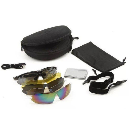 Rockbros Γυαλιά Ποδηλασίας με Μαύρο Σκελετό και Polarized / Διάφανους Φακούς