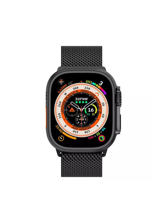 Orso Curea Oțel inoxidabil Negru (Apple Watch 44/45/46/49mm)