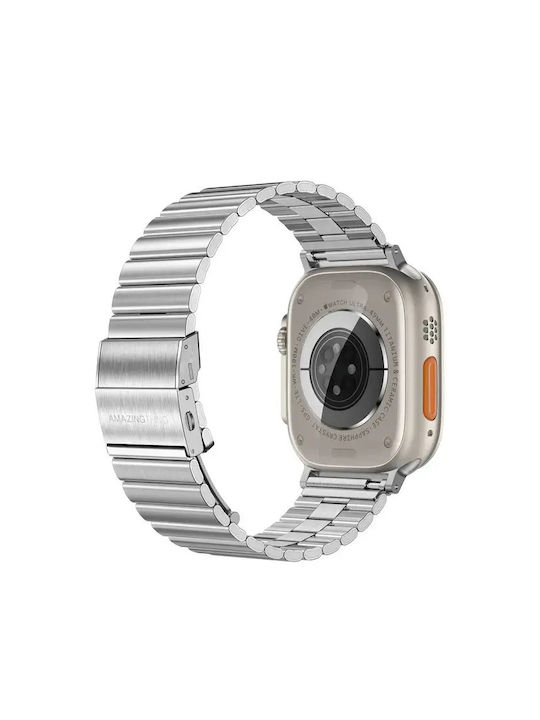 Кайш AmazingThing Metal Titan Steel Сребрист Apple Watch 44 45 46 49 мм