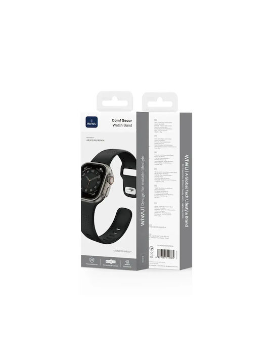 Wiwu Comf Secur Silicone Black Apple Watch 44 45 46 49mm