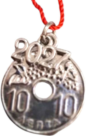 Kalliopi Silver Handmade Hanging New Year's Lucky Charm Constantinato Silver 2027 2x2cm