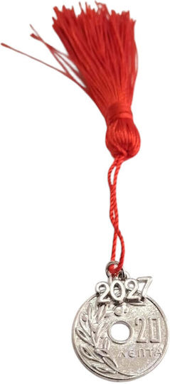 Kalliopi Silver Handmade Hanging Constantinato Silver New Year's Lucky Charm 2027 2.5x2.5cm