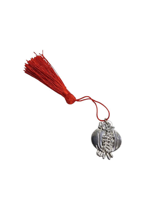 Kalliopi Silver Handmade Hanging New Year's Lucky Charm Pomegranate Silver 2027 2.6x3.2cm