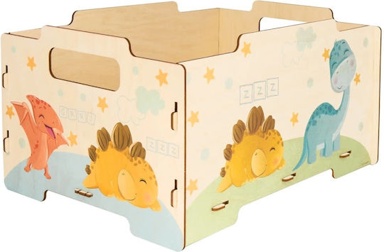 Ango Kinder Holz Aufbewahrungsbox Baby Dinos Orange 26.5x34.5x18.5cm 2 Stück
