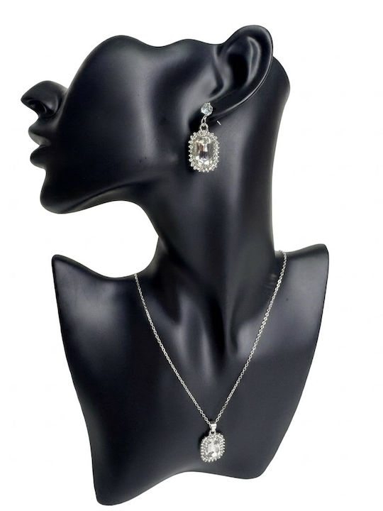 Velve Jewelry Set With Earrings & Pendant Made Of Silver