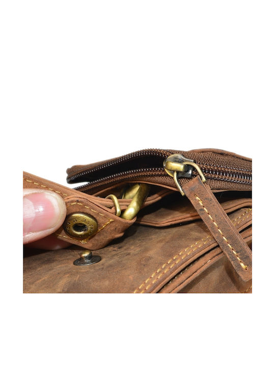 Geantă Bărbătească de Umăr / Tip Crossbody din Piele Maro