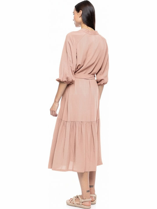 Pink Label Feminin Lung Rochie de Plajă Salmon