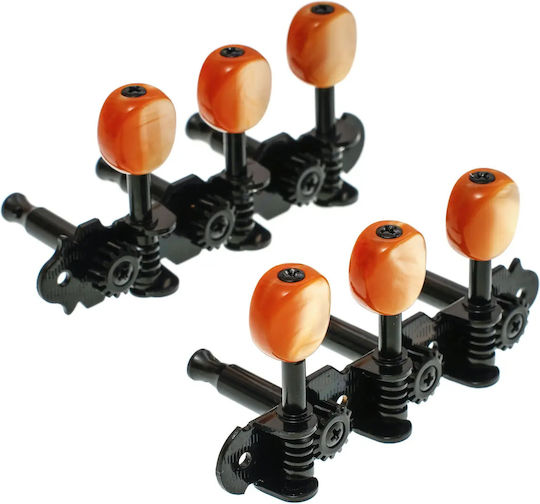 Grover Gb120-ss 3+3 Schwarz Amber Tasten