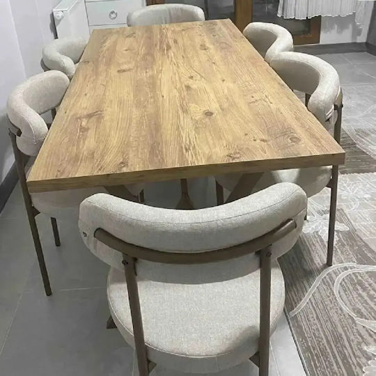 Onita Scaun Bucătărie Cu Material Textil Maro 45x45x