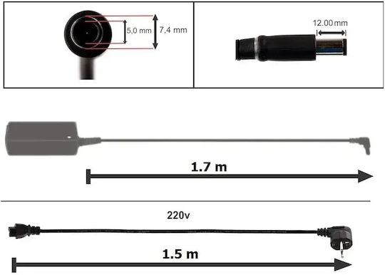 Dell Laptop-Ladegerät 19.5V 3.34A 65W 7.4x5mm Stecker Klassisch