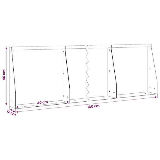 Support Wall 4 Pieces 40 X 12 X 40 Cm Made Of Stainless Steel Silver 3449062 Silver