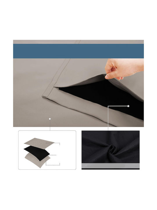 Set Blackout Curtains With Grommets Sand Colour 132x240cm