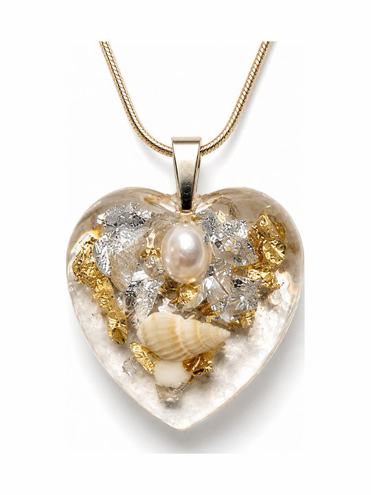 Elle Necklace With Heart Design Made Of Turquoise Resin