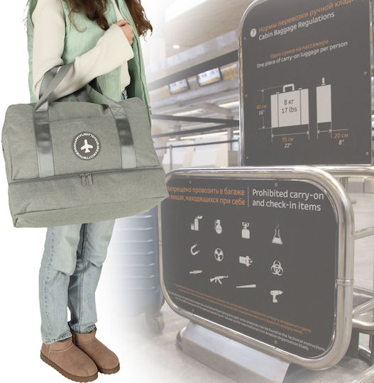 ikonka Sack Voyage Grey Fabric M39xW18xH30cm