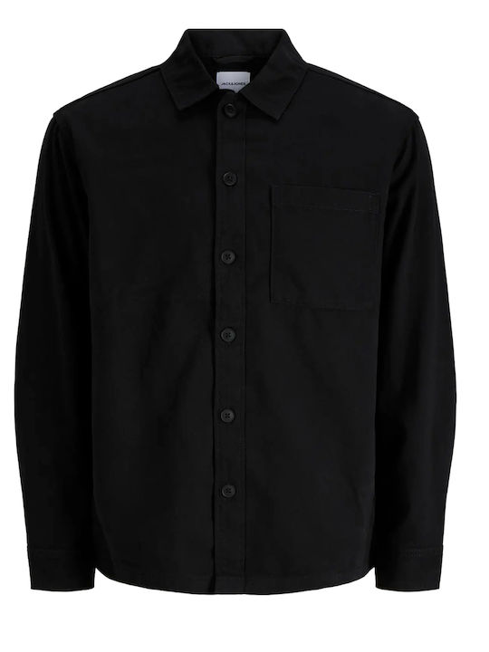 Дълъг ръкав Overshirt със стандартна кройка Black