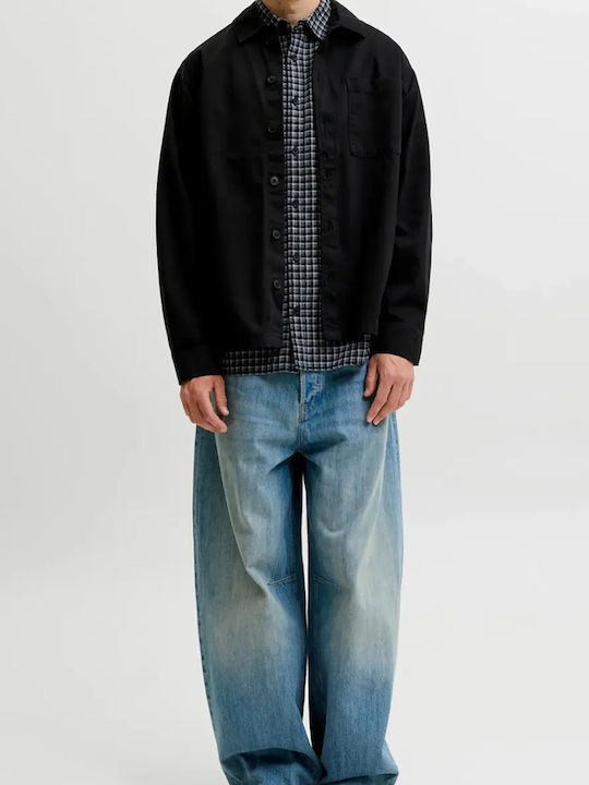 Дълъг ръкав Overshirt със стандартна кройка Black