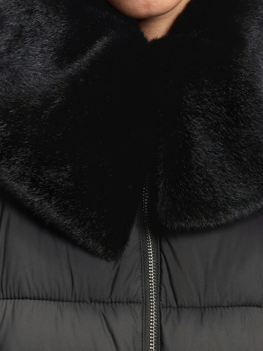 Μακρύ Γυναικείο Bomber Jacket Μαυρο