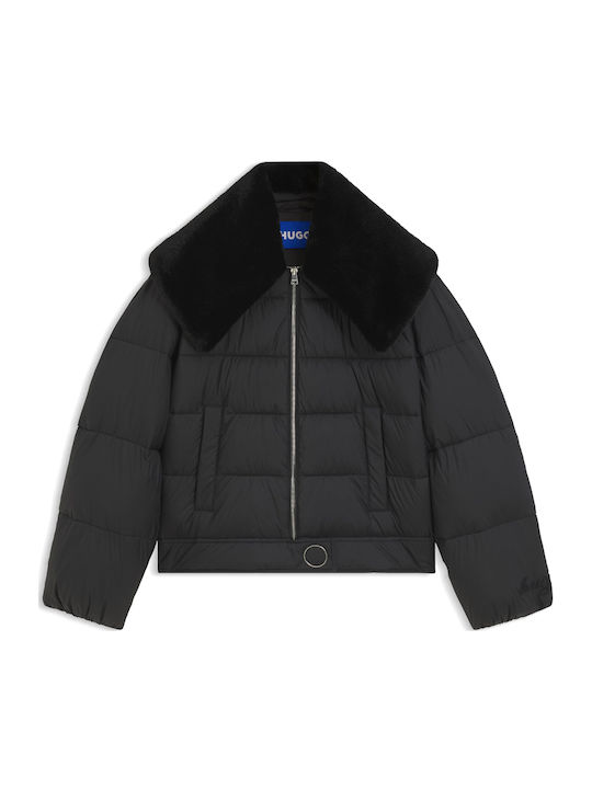 Μακρύ Γυναικείο Bomber Jacket Μαυρο