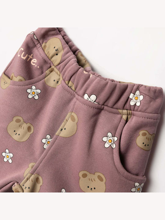 Kids Tracksuits Pink 2 Pieces