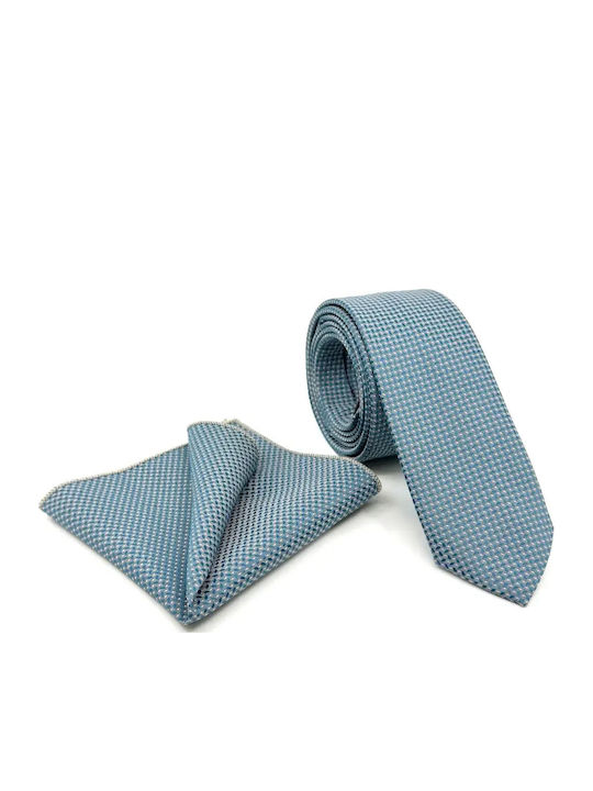 Legend Accessories Σετ Ανδρικής Γραβάτας με Σχέδια σε Γαλάζιο Χρώμα
