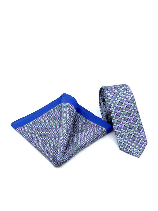 Legend Accessories Ανδρική Γραβάτα με Σχέδια σε Γαλάζιο Χρώμα