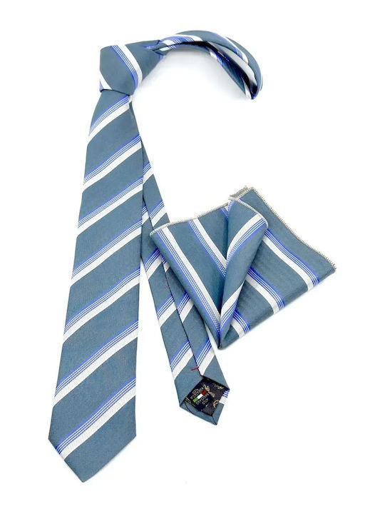 Legend Accessories Σετ Ανδρικής Γραβάτας με Σχέδια σε Γαλάζιο Χρώμα