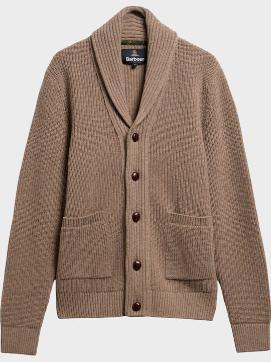 Men's Knitted Cardigan with Buttons Beige